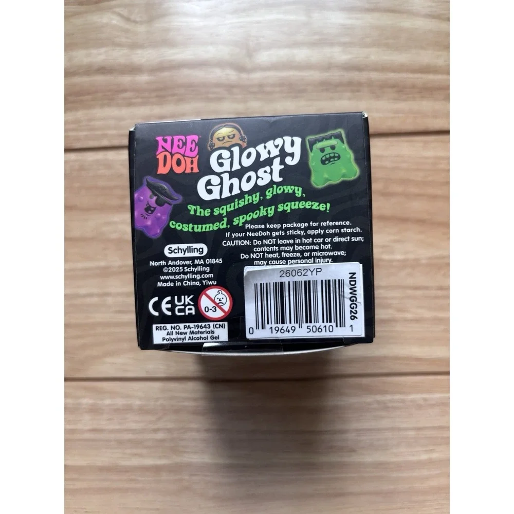 Schylling Nee Doh Glowy Ghost Green Glow-in-the-Dark Squishy Needoh RARE !
